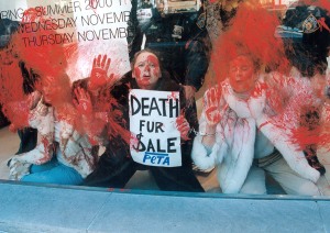 'Death fur sale' Protest against designers who use fur